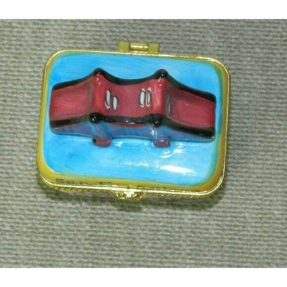 SNCO San Francisco Trinket Box Golden‎ Gate Bridge Ceramic Box - Picture 2 of 6